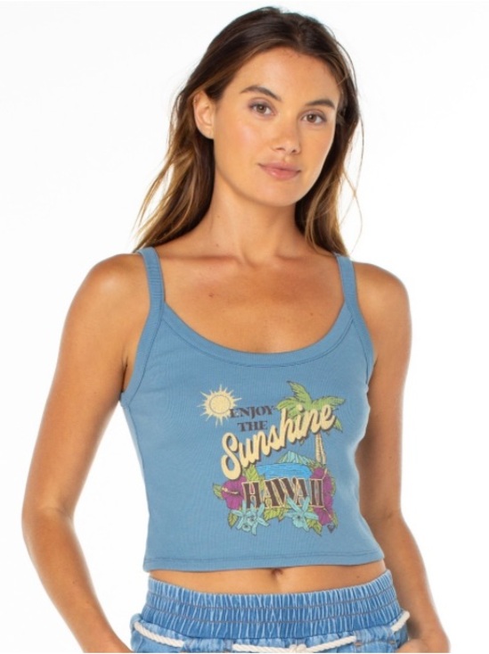 Roxy Tops - Roxy Women's Enjoy Sunshine Sleeveless Wanderer Tank Top Captain Blue Medium NWT
